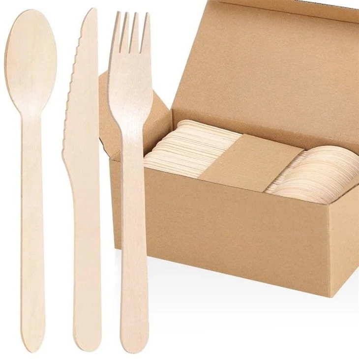 Disposable Wooden Cutlery Set in A Box